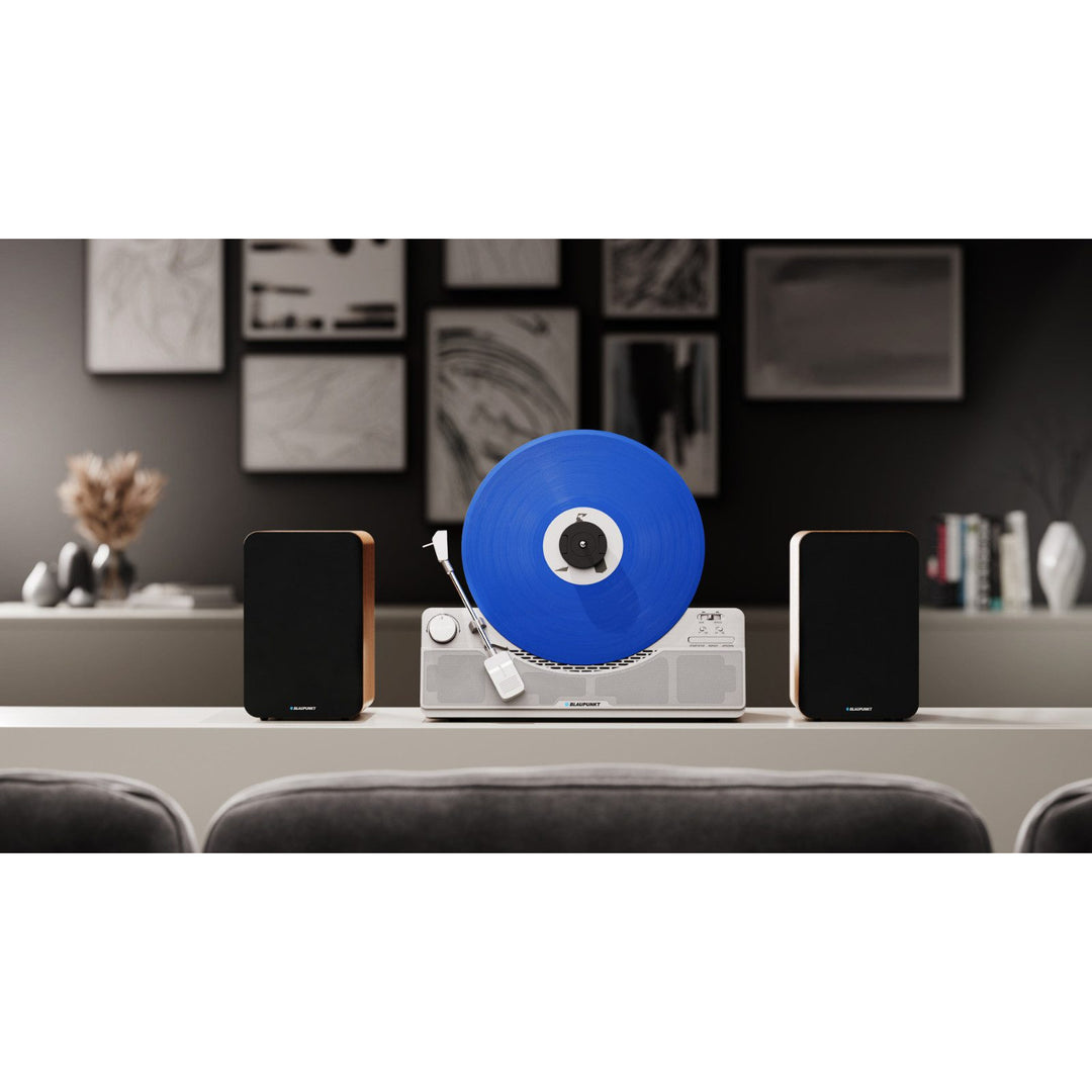 Gira-discos vertical Blaupunkt, Bluetooth, 2x5W RMS, prateado, VT100SL