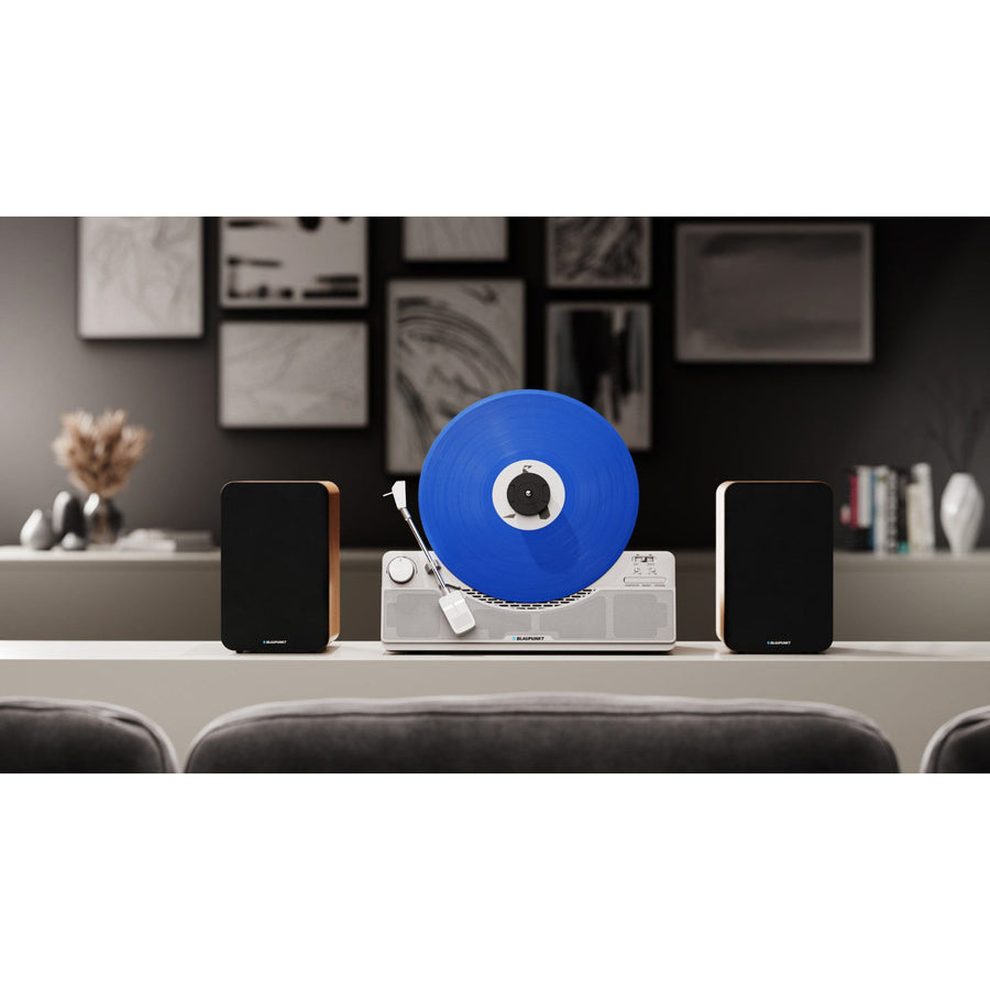 Gira-discos vertical Blaupunkt, Bluetooth, 2x5W RMS, prateado, VT100SL