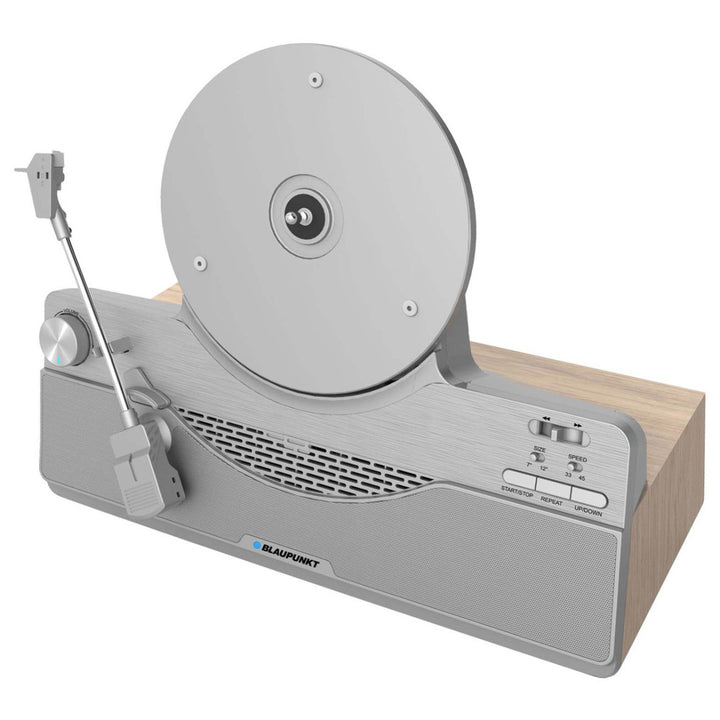 Gira-discos vertical Blaupunkt, Bluetooth, 2x5W RMS, prateado, VT100SL