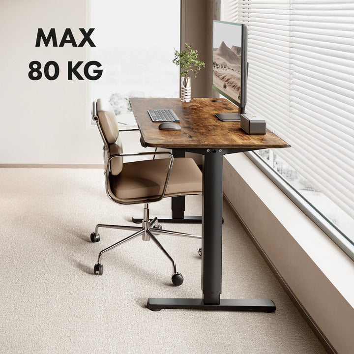 Secretária elétrica regulável em altura Ergo Office, altura máxima de 1160 mm, peso máximo de 80 kg, sem tampo, preta, ER-400 B
