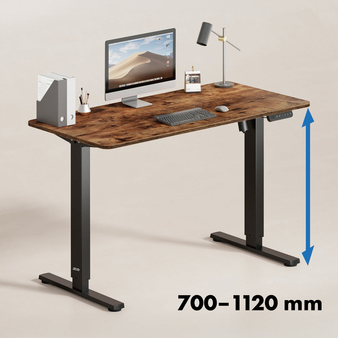 Secretária elétrica regulável em altura Ergo Office, altura máxima de 1160 mm, peso máximo de 80 kg, sem tampo, preta, ER-400 B
