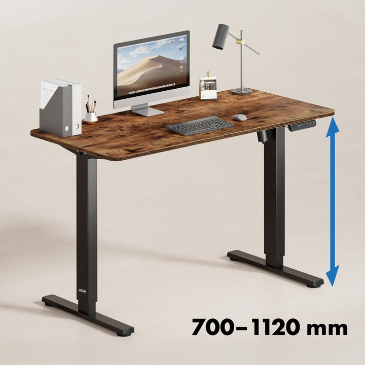 Secretária elétrica regulável em altura Ergo Office, altura máxima de 1160 mm, peso máximo de 80 kg, sem tampo, preta, ER-400 B