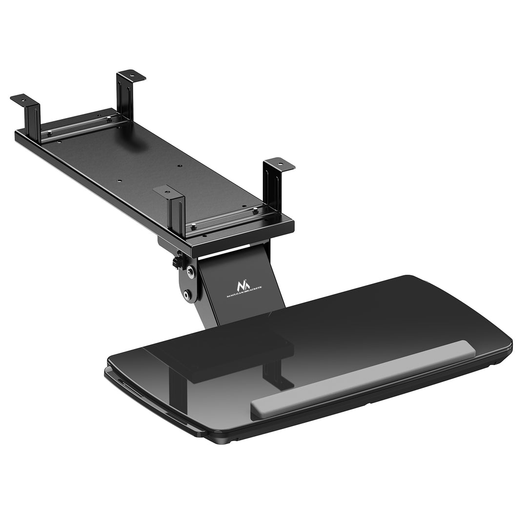 Suporte para teclado Maclean sob a secretária, ajustável, máx. 5 kg, preto, MC-156 B