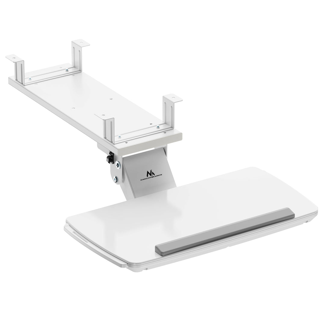 Suporte para teclado Maclean sob a secretária, ajustável, máx. 5 kg, branco, MC-156 W
