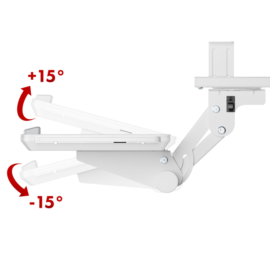 Suporte para teclado Maclean sob a secretária, ajustável, máx. 5 kg, branco, MC-156 W