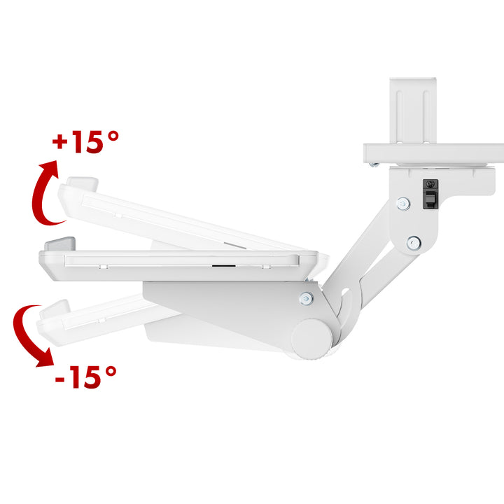 Suporte para teclado Maclean sob a secretária, ajustável, máx. 5 kg, branco, MC-156 W