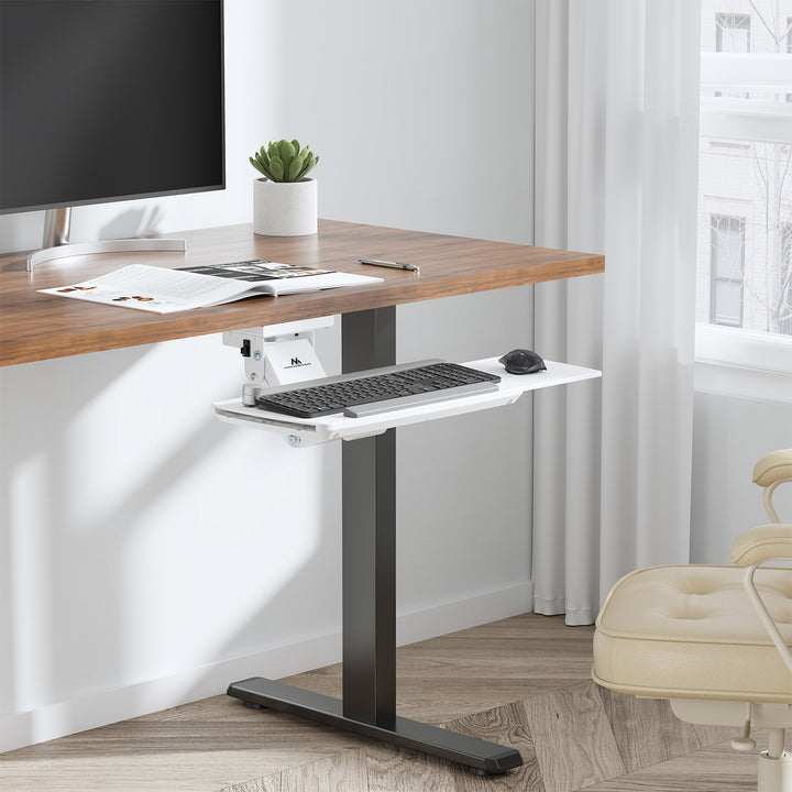 Suporte para teclado Maclean sob a secretária, ajustável, máx. 5 kg, branco, MC-156 W