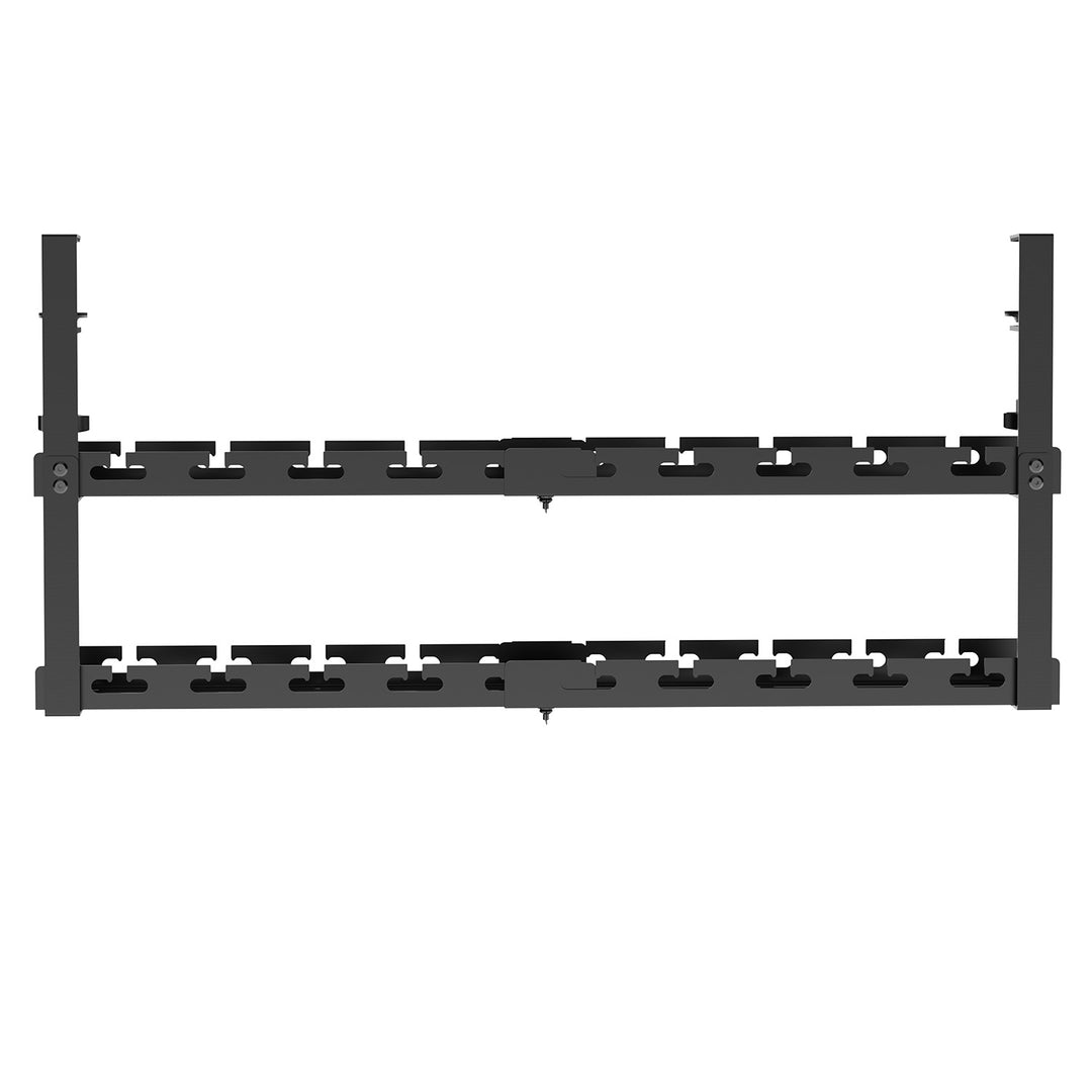 Organizador de cabos por baixo da mesa Maclean, carga máxima de 5 kg, comprimento máximo de 728 mm, 2 camadas, preto, MC-102 B