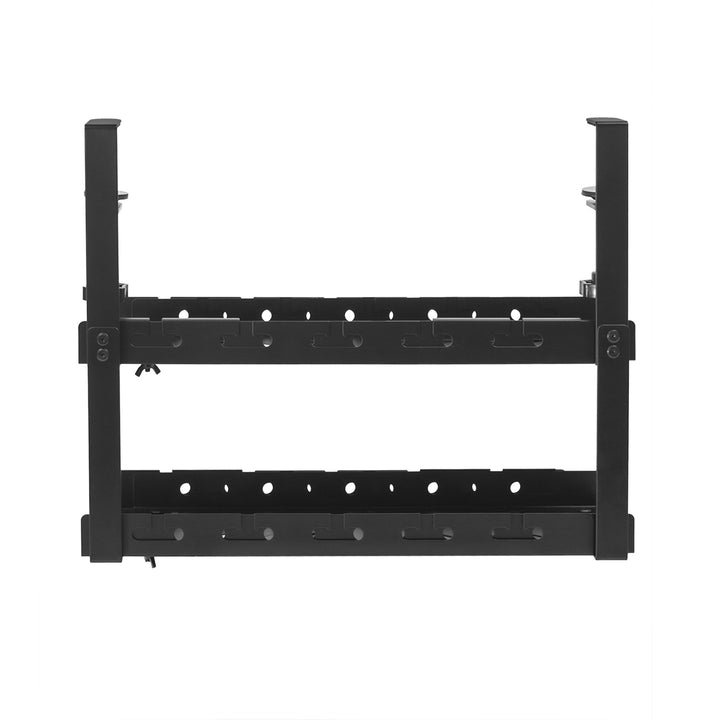 Organizador de cabos por baixo da mesa Maclean, carga máxima de 5 kg, comprimento máximo de 728 mm, 2 camadas, preto, MC-102 B