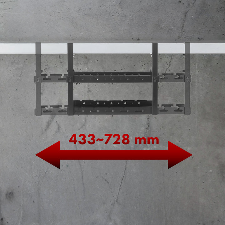 Organizador de cabos por baixo da mesa Maclean, carga máxima de 5 kg, comprimento máximo de 728 mm, 2 camadas, preto, MC-102 B