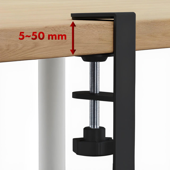 Organizador de cabos por baixo da mesa Maclean, carga máxima de 5 kg, comprimento máximo de 728 mm, 2 camadas, preto, MC-102 B