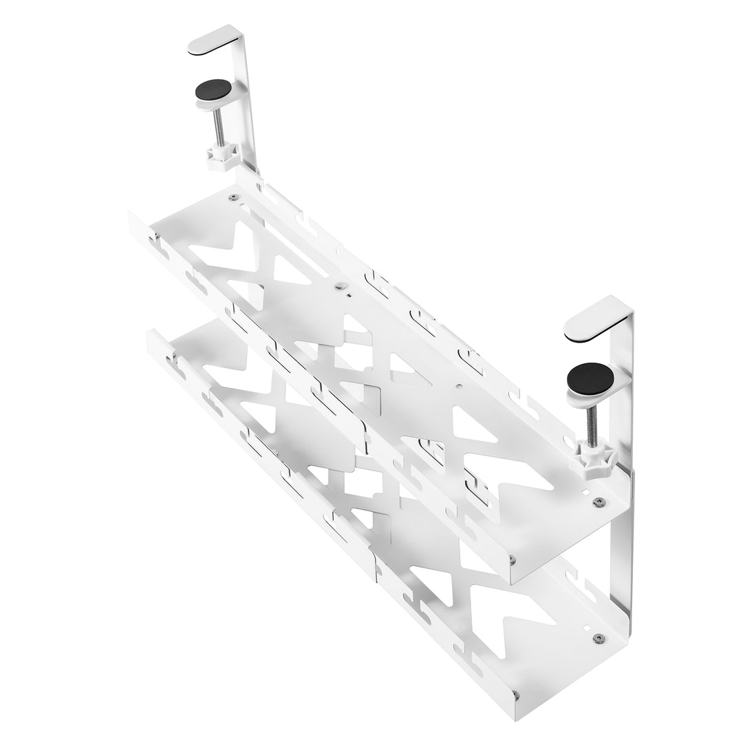 Organizador de cabos Maclean para secretária, carga máxima de 5 kg, comprimento máximo de 728 mm, 2 camadas, branco, MC-102 W 728 mm, 2 camadas, branco, MC-102 W