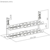 Organizador de cabos Maclean para secretária, carga máxima de 5 kg, comprimento máximo de 728 mm, 2 camadas, branco, MC-102 W 728 mm, 2 camadas, branco, MC-102 W