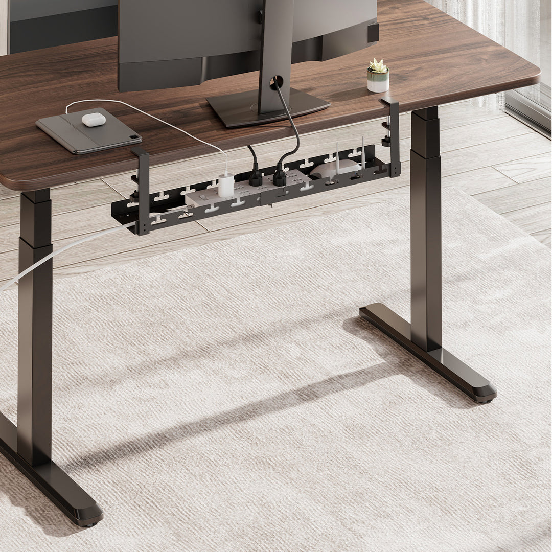 Organizador de cabos por baixo da mesa Maclean, carga máxima de 5 kg, comprimento máximo de 728 mm, preto, MC-103 B 728 mm, preto, MC-103 B