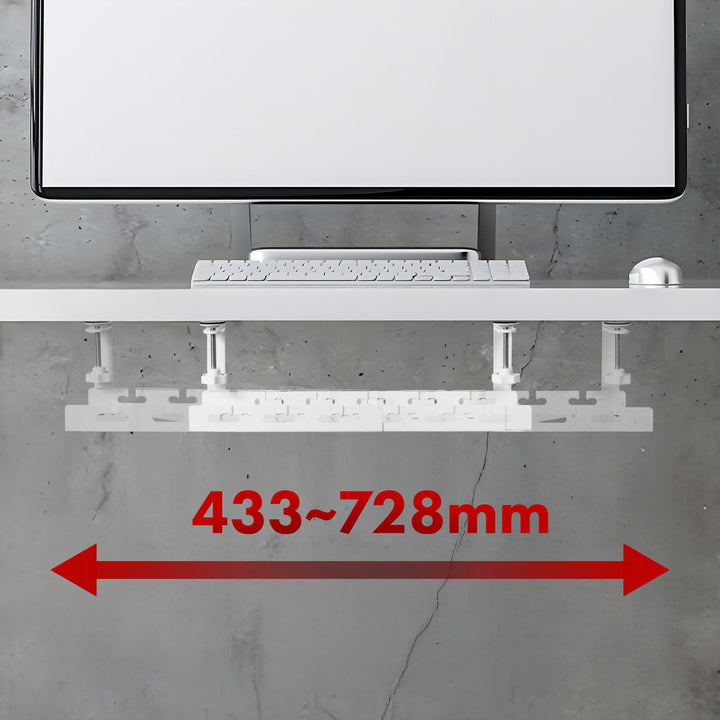 Organizador de cabos por baixo da mesa Maclean, carga máxima de 5 kg, comprimento máximo de 728 mm, branco, MC-103 W 728 mm, branco, MC-103 W