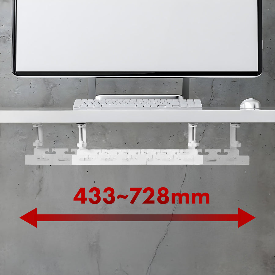 Organizador de cabos por baixo da mesa Maclean, carga máxima de 5 kg, comprimento máximo de 728 mm, branco, MC-103 W 728 mm, branco, MC-103 W