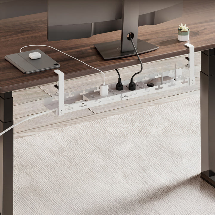 Organizador de cabos por baixo da mesa Maclean, carga máxima de 5 kg, comprimento máximo de 728 mm, branco, MC-103 W 728 mm, branco, MC-103 W