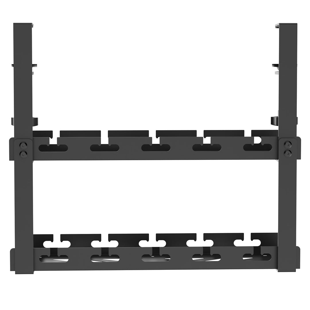 Organizador de cabos por baixo da mesa Maclean, carga máxima de 5 kg, 2 camadas, preto, MC-104 B