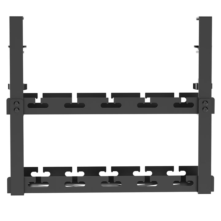 Organizador de cabos por baixo da mesa Maclean, carga máxima de 5 kg, 2 camadas, preto, MC-104 B