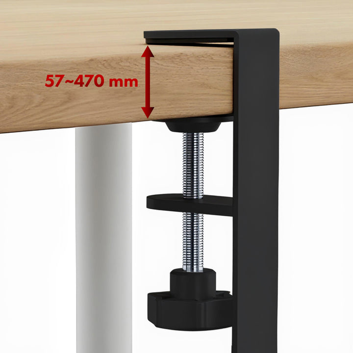 Organizador de cabos por baixo da mesa Maclean, carga máxima de 5 kg, 2 camadas, preto, MC-104 B