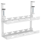 Organizador de cabos por baixo da mesa Maclean MC-104 W, carga máxima de 5 kg, 2 camadas, branco