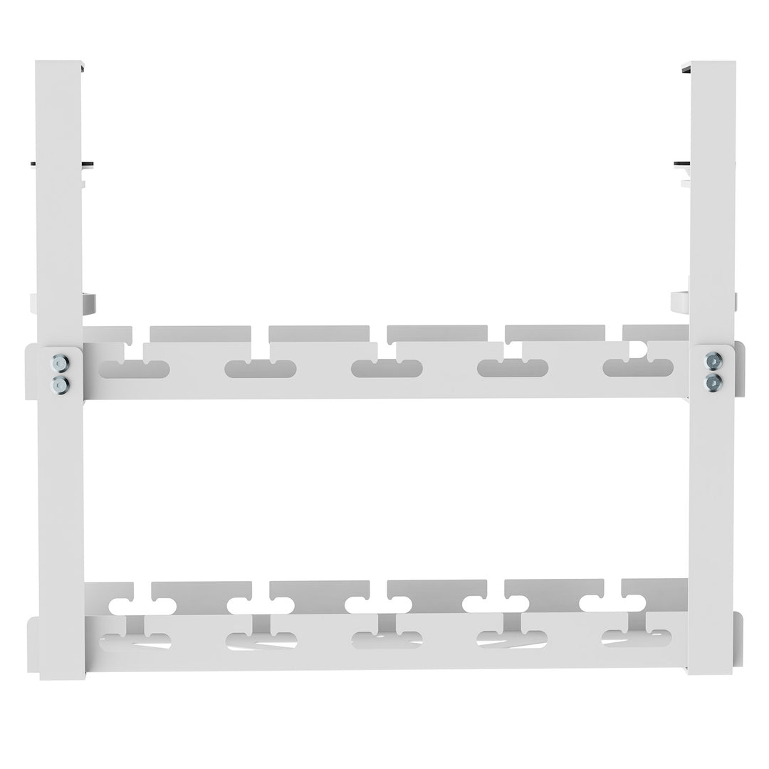 Organizador de cabos por baixo da mesa Maclean MC-104 W, carga máxima de 5 kg, 2 camadas, branco