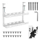 Organizador de cabos por baixo da mesa Maclean MC-104 W, carga máxima de 5 kg, 2 camadas, branco