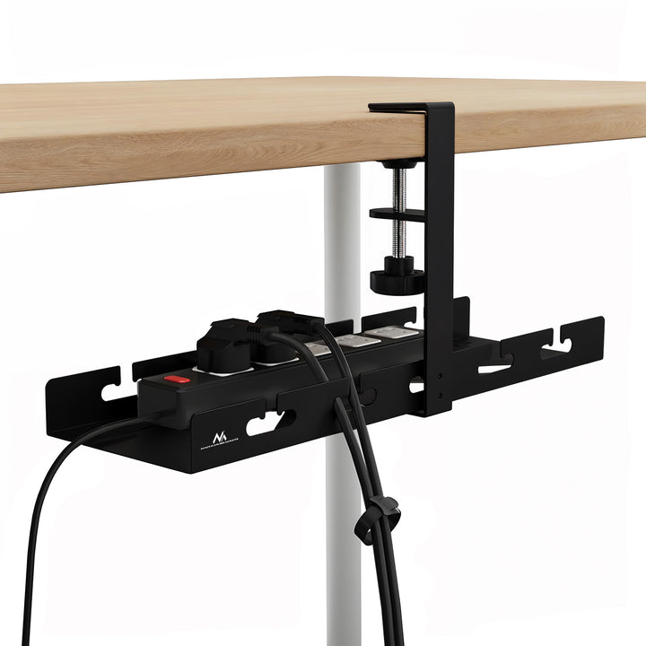 Organizador de cabos por baixo da mesa Maclean, carga máxima de 5 kg, preto, MC-105 B