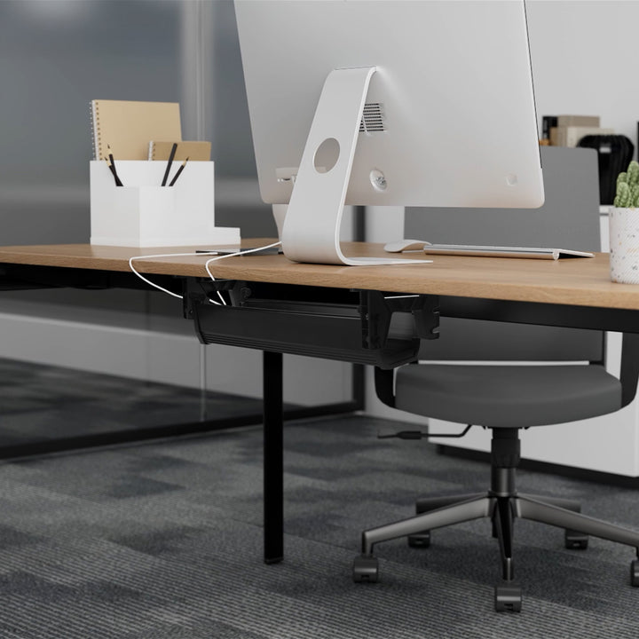 Organizador de cabos por baixo da mesa Maclean, carga máxima de 5 kg, preto, MC-106 B