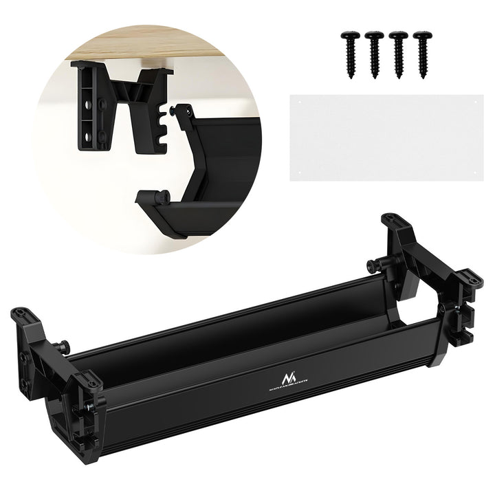 Organizador de cabos por baixo da mesa Maclean, carga máxima de 5 kg, preto, MC-106 B