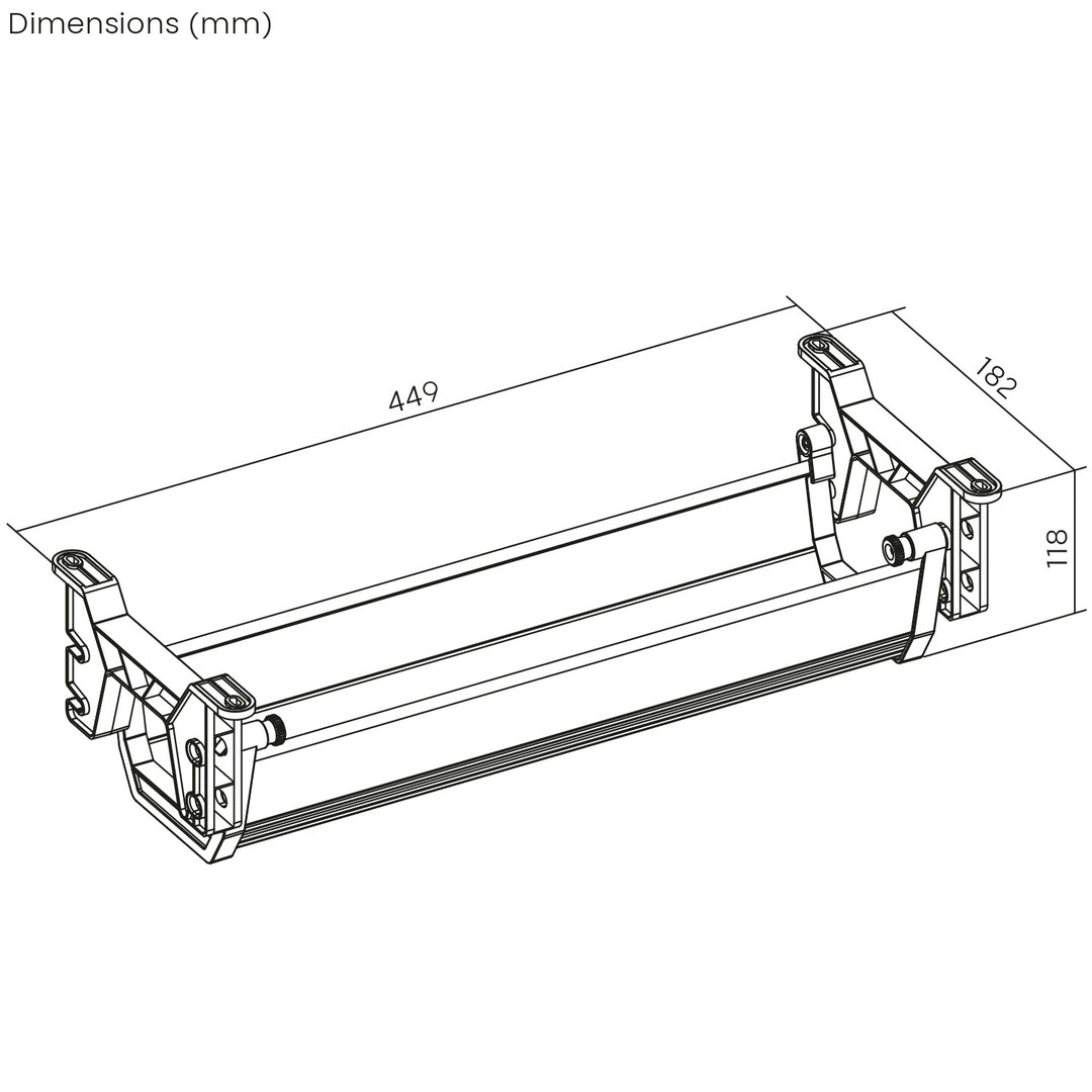 Organizador de cabos por baixo da mesa Maclean, carga máxima de 5 kg, branco, MC-106 W