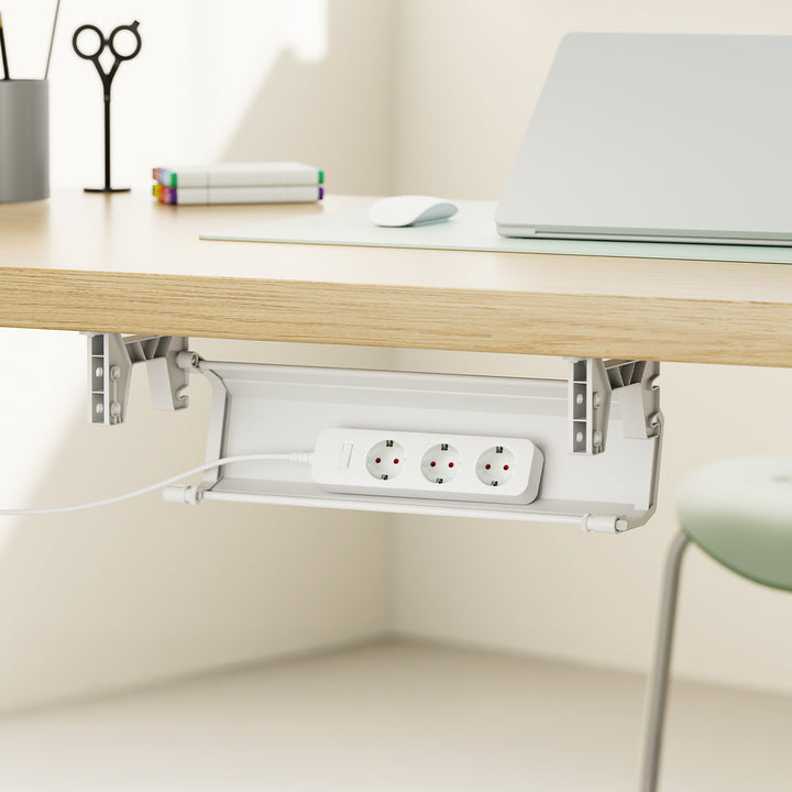 Organizador de cabos por baixo da mesa Maclean, carga máxima de 5 kg, branco, MC-106 W