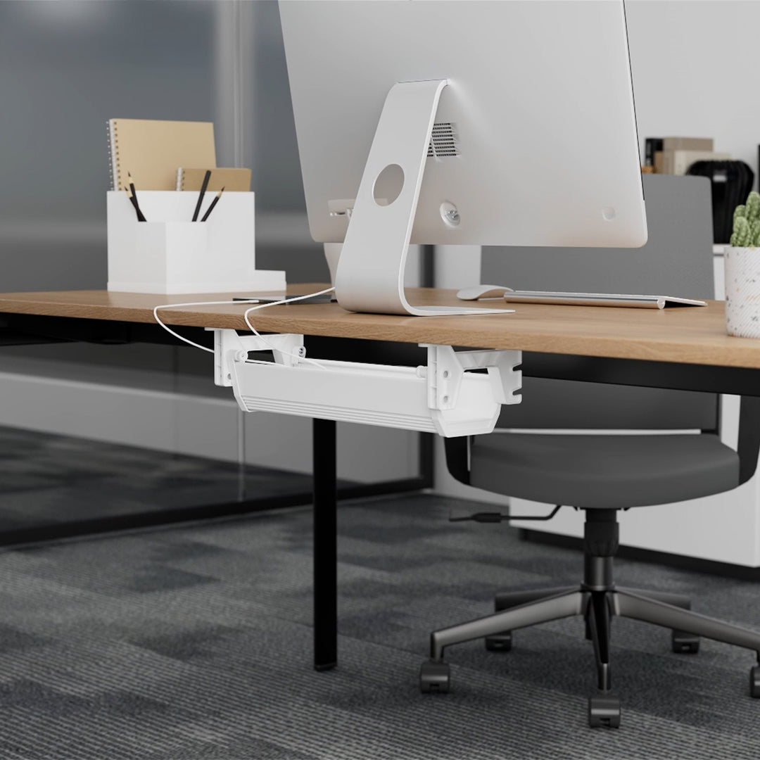 Organizador de cabos por baixo da mesa Maclean, carga máxima de 5 kg, branco, MC-106 W