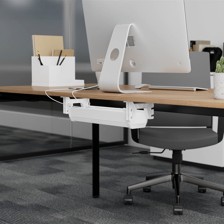 Organizador de cabos por baixo da mesa Maclean, carga máxima de 5 kg, branco, MC-106 W