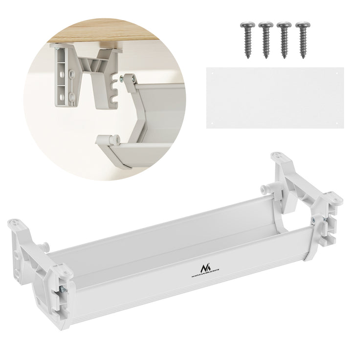Organizador de cabos por baixo da mesa Maclean, carga máxima de 5 kg, branco, MC-106 W