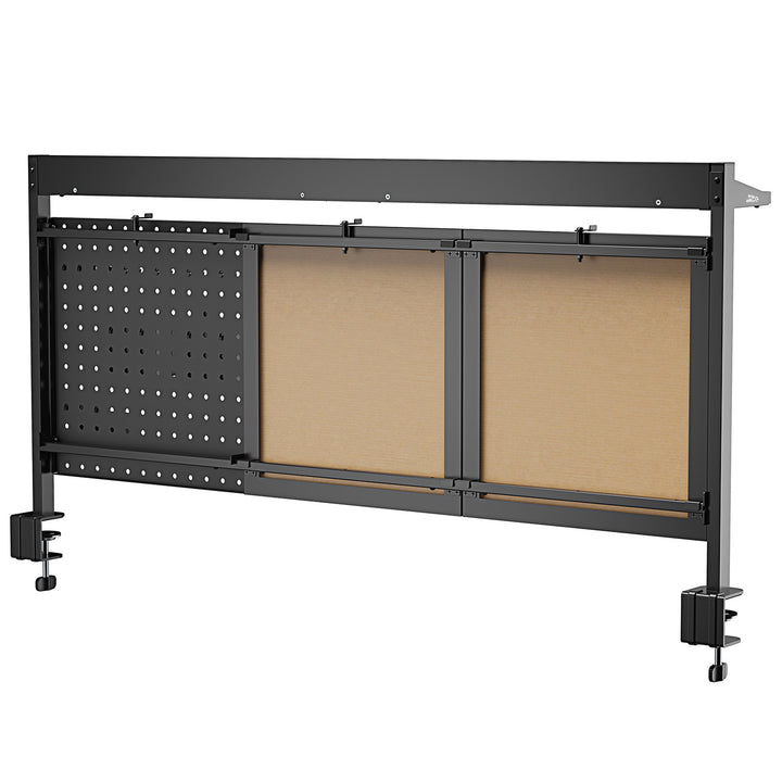 Organizador/Divisório de Mesa Ergo Office ER-300 B, Carga Máxima 10 kg, Branco e Cortiça, Largura 1250 mm, Preto