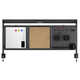 Ergo Office ER-300 B Divisor / Organizador de escritorio, Carga máx. 10kg, Blanco y Tablero de corcho, ancho 1250mm, Color negro