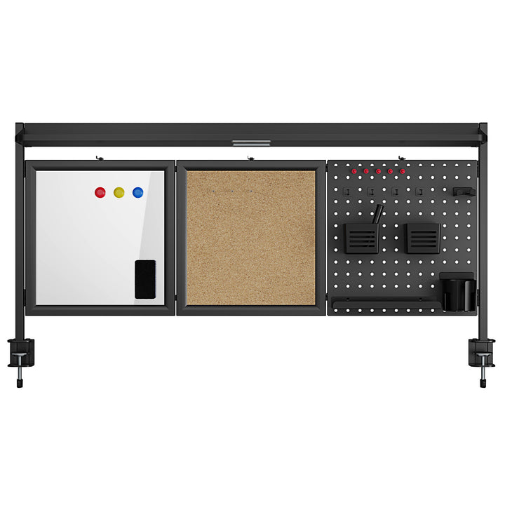 Organizador/Divisório de Mesa Ergo Office ER-300 B, Carga Máxima 10 kg, Branco e Cortiça, Largura 1250 mm, Preto