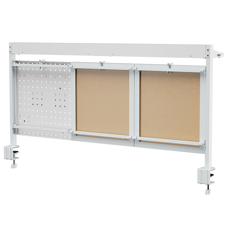 Organizador/Separador de Mesa Ergo Office ER-300 W, Carga Máxima 10 kg, Branco e Cortiça, Largura 1250 mm, Branco