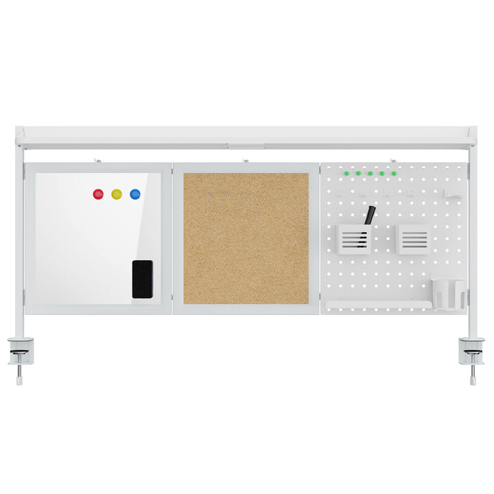 Organizador/Separador de Mesa Ergo Office ER-300 W, Carga Máxima 10 kg, Branco e Cortiça, Largura 1250 mm, Branco