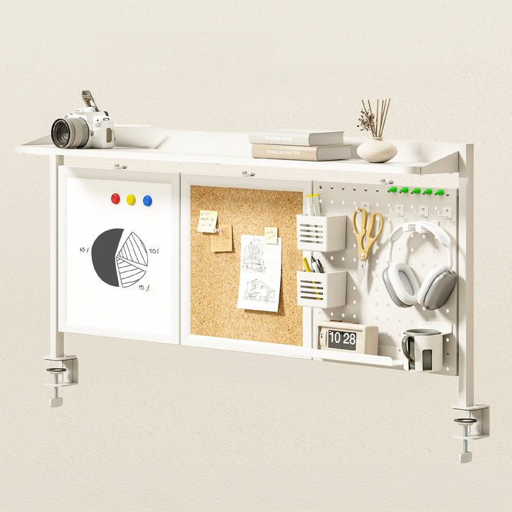 Organizador/Separador de Mesa Ergo Office ER-300 W, Carga Máxima 10 kg, Branco e Cortiça, Largura 1250 mm, Branco