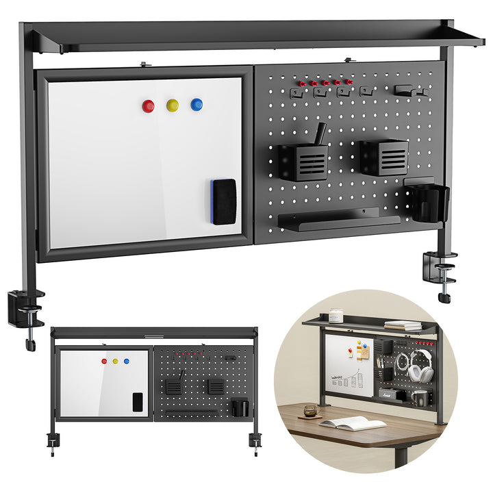 Organizador/Divisor de Mesa Ergo Office ER-301 B, Capacidade Máxima de 10 kg, Quadro Branco, Largura 1116 mm, Preto