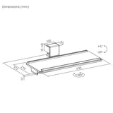 Suporte de teclado Maclean para secretária, carga máxima de 5 kg, ajustável horizontal e verticalmente, preto, MC-108 B