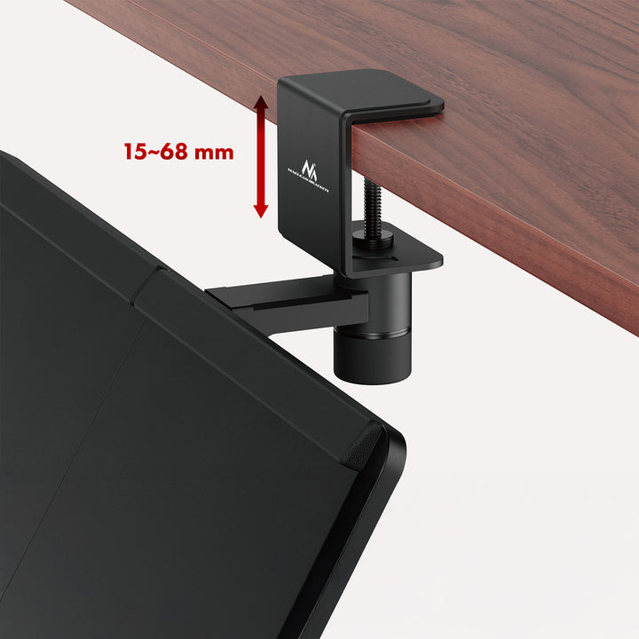 Suporte de teclado Maclean para secretária, carga máxima de 5 kg, ajustável horizontal e verticalmente, preto, MC-108 B