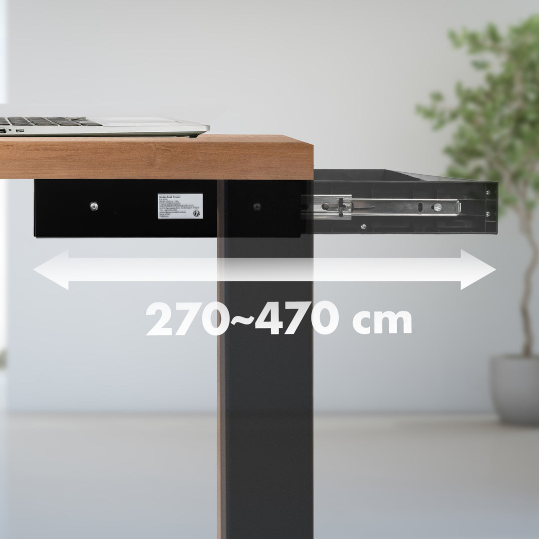 Cajón plano para escritorio Ergo Office, ancho 758 mm, carga máxima 10 kg, negro, ER-302 B