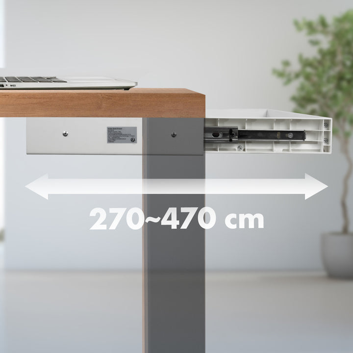 Cajón plano para escritorio Ergo Office, ancho 758 mm, carga máxima 10 kg, blanco, ER-302 W