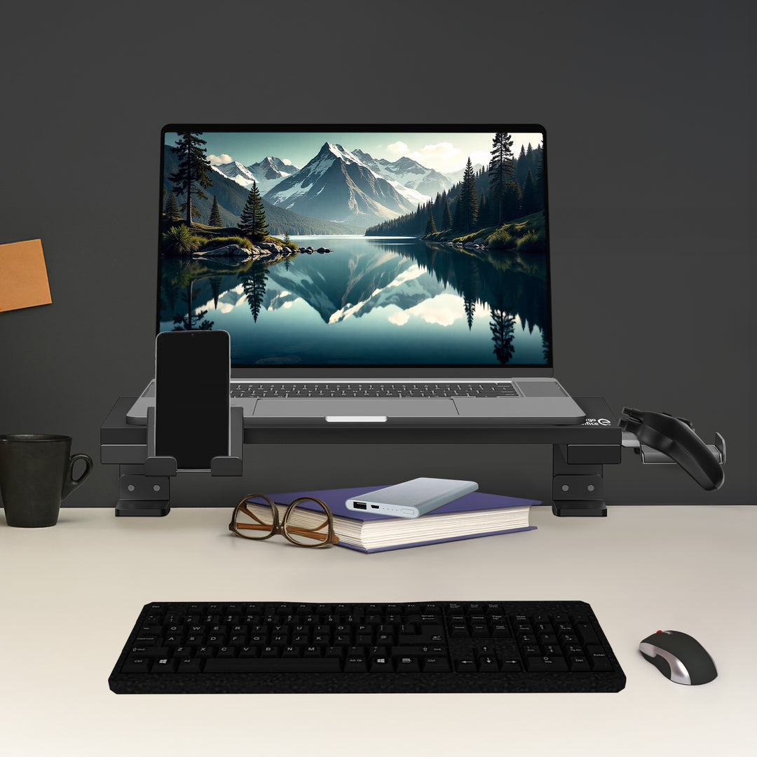 Suporte para portátil/monitor Ergo Office, carga máxima de 20 kg, para portáteis de 13 a 32 pol., preto, ER-303 B