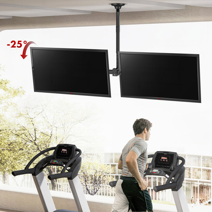 Suporte de tejadilho Maclean para dois televisores, carga máxima de 2x40 kg, 34-60", VESA máx. 600x400, MC-111 B