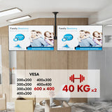 Suporte de tejadilho Maclean para dois televisores, carga máxima de 2x40 kg, 34-60", VESA máx. 600x400, MC-111 B