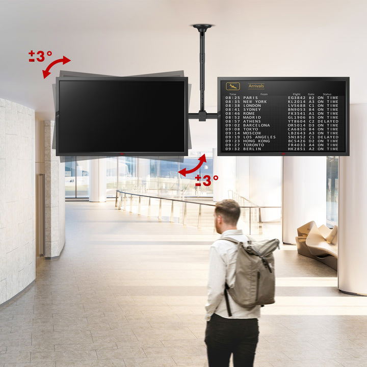 Suporte de tejadilho Maclean para dois televisores, carga máxima de 2x40 kg, 34-60", VESA máx. 600x400, MC-111 B